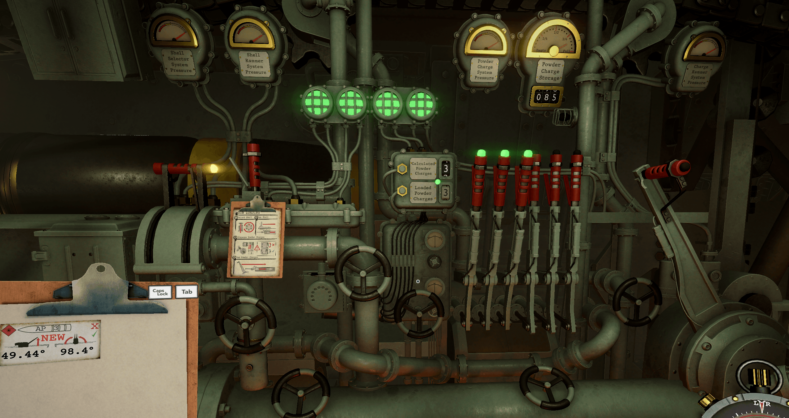 Iron Nest loading station with shell controls and six powder-charge levers