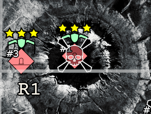 Destroyed Priority Target number 1 on the Tactical Map with three gold stars