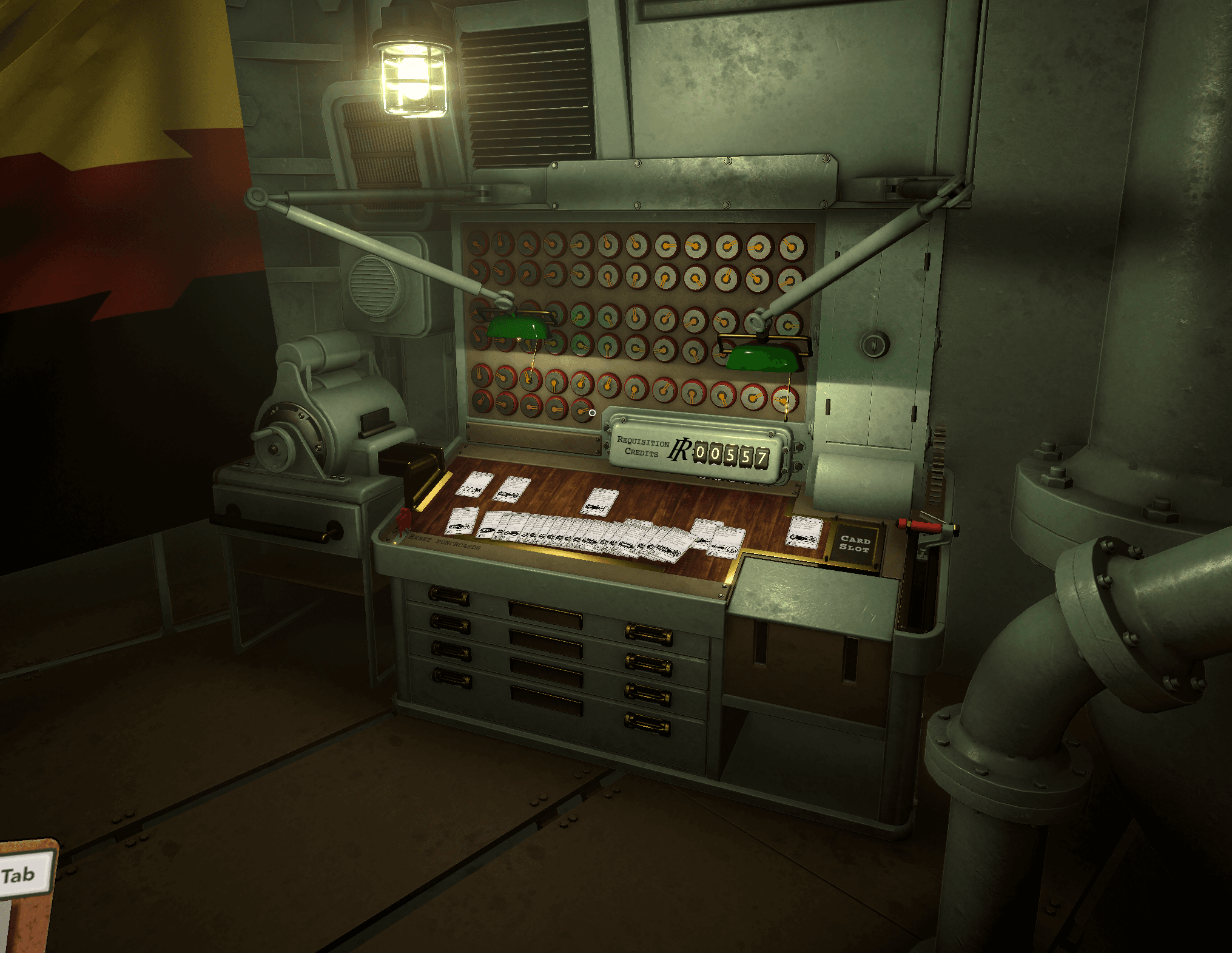 In-game Requisition Table with Punchcards, RC display and card slot