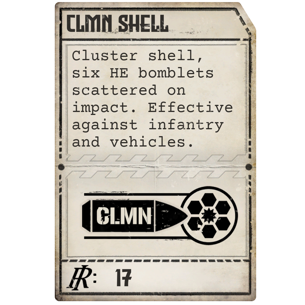 Cluster Munition (CLMN) Punchcard