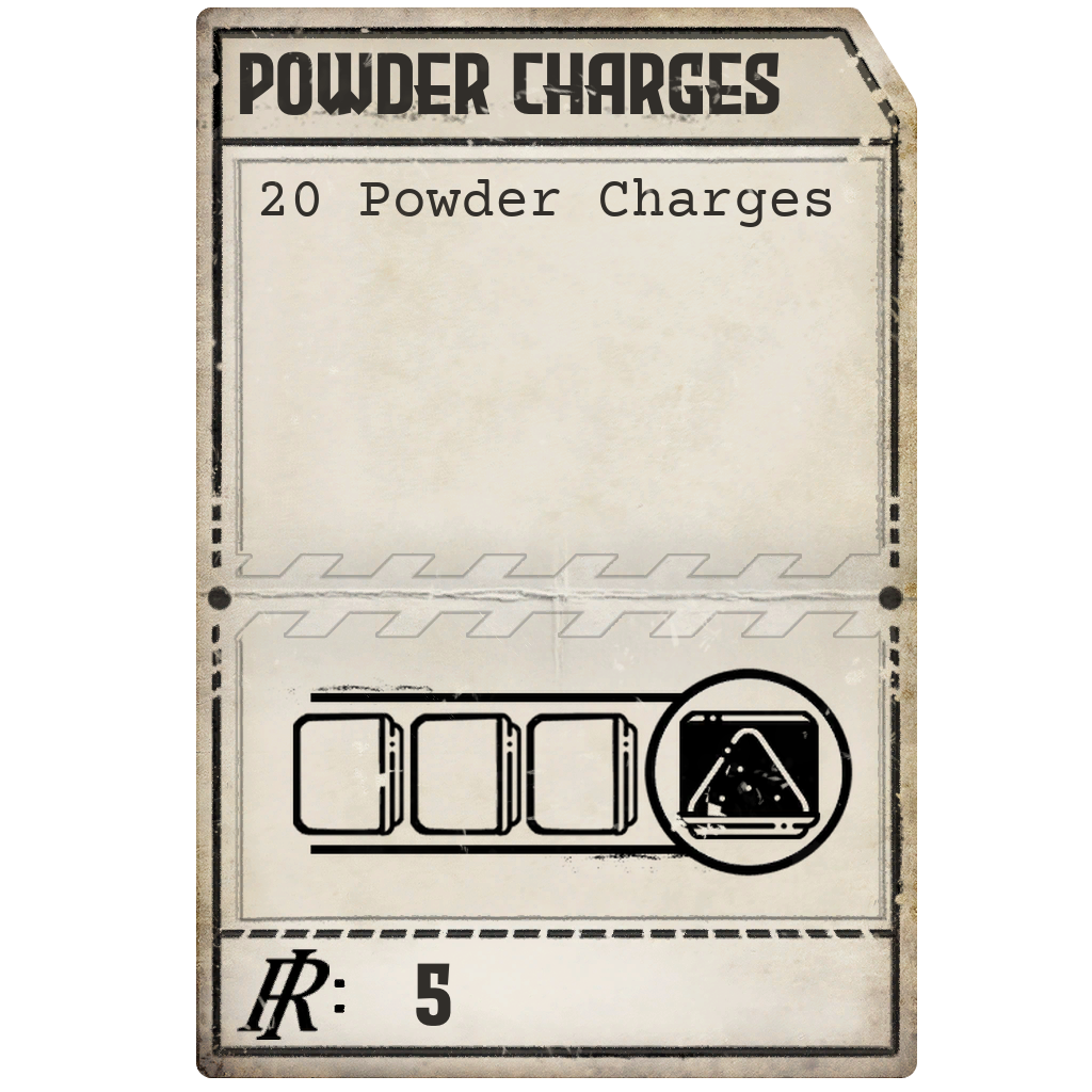 Powder Charges punchcard