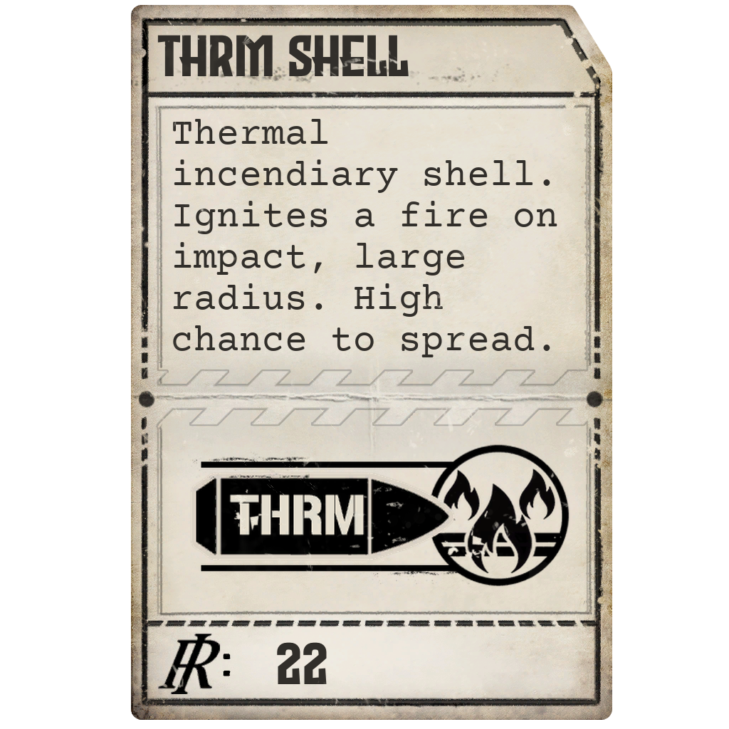 Thermal Incendiary punchcard